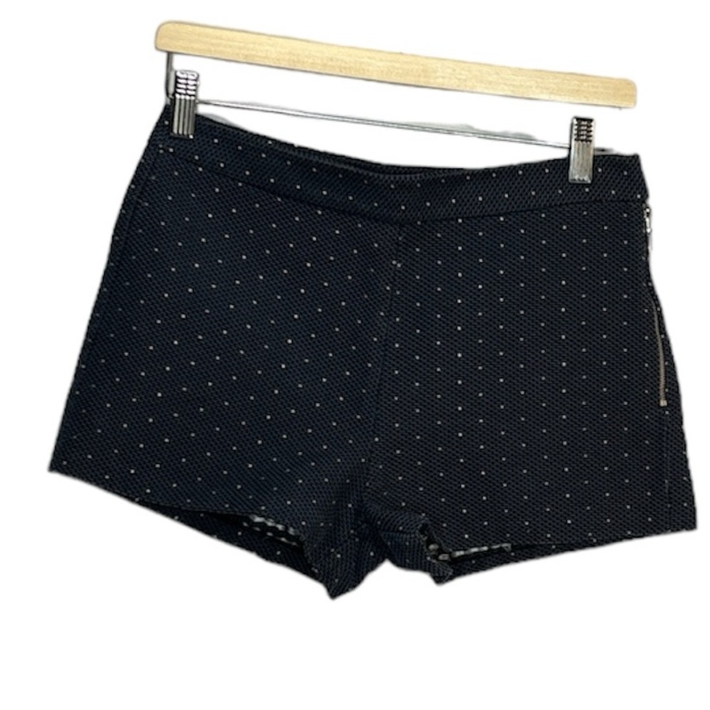Forever 21 Class Women's Textured Side Zip Short Size M Navy Blue w/White